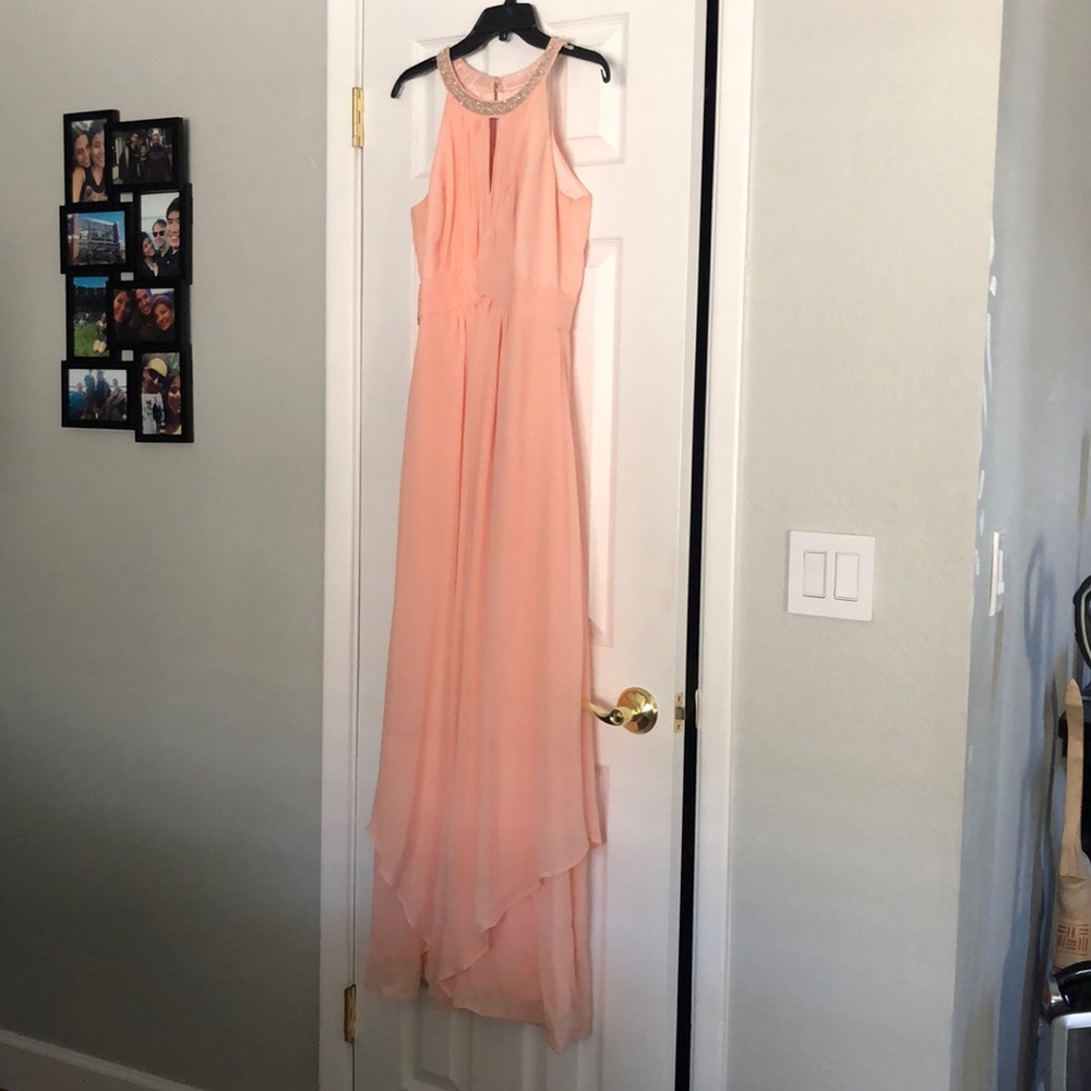 Peach bridesmaid or prom dress